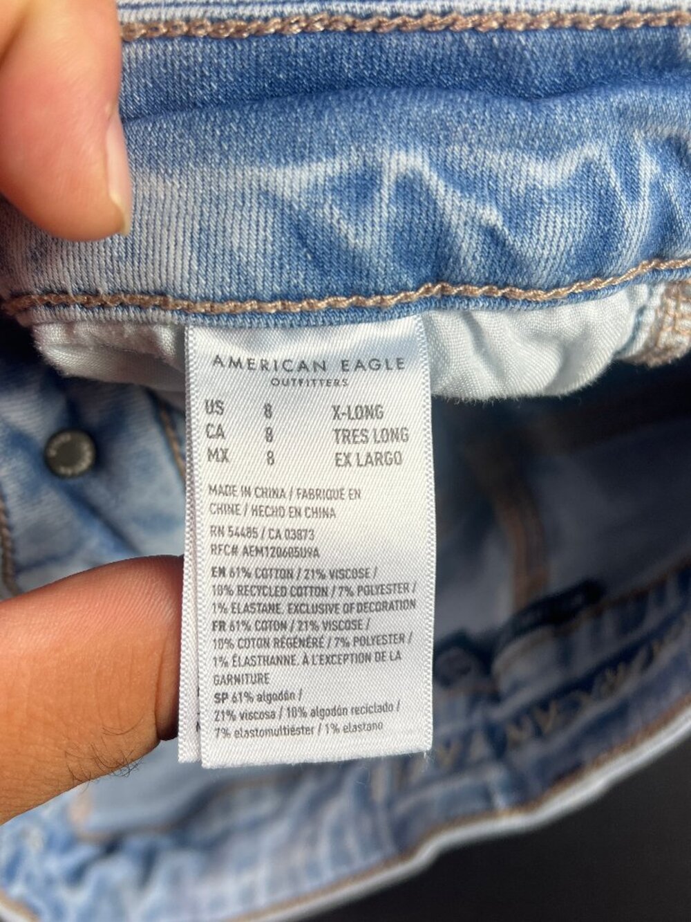 American Eagle Jeans Women 28x34* Super High Rise Flare Light Blue Denim Tag 8XL - Picture 9 of 16